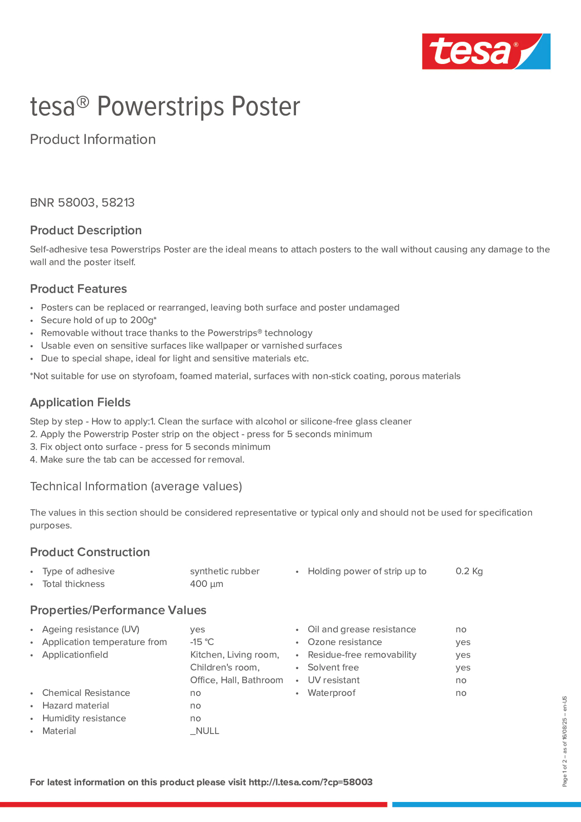 Product information_tesa® Powerstrips 58003_en