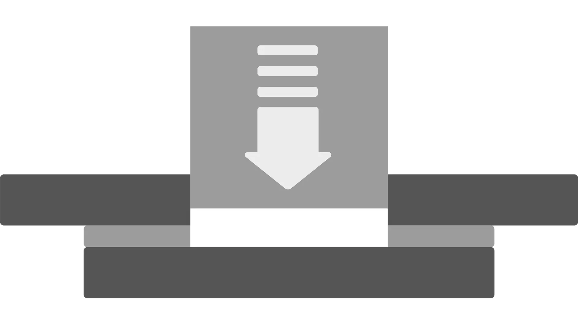 tesa branded gray and white label dispenser with downward arrow indicating label placement on flat surface (This text has been generated by AI)