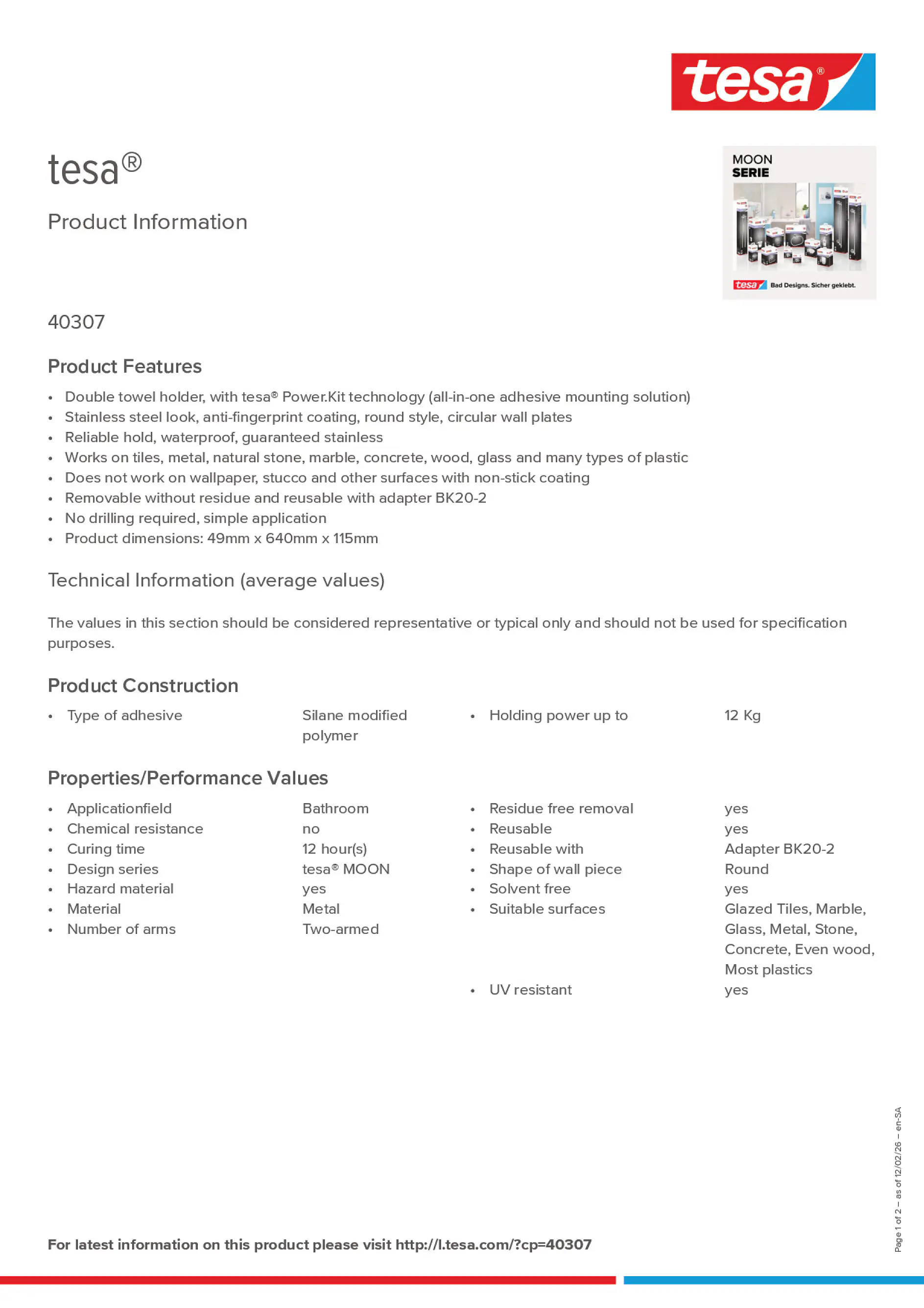 Product information_tesa® 40307_ar-AE_en-AE