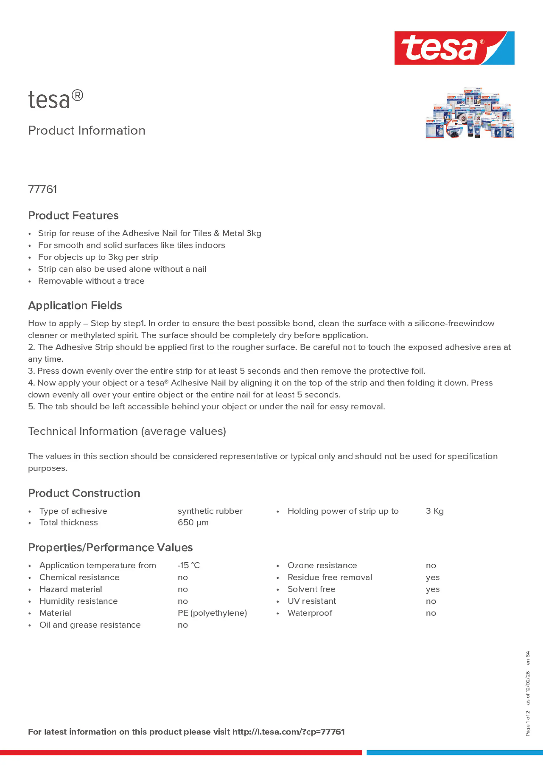 Product information_tesa® 77761_ar-AE_en-AE