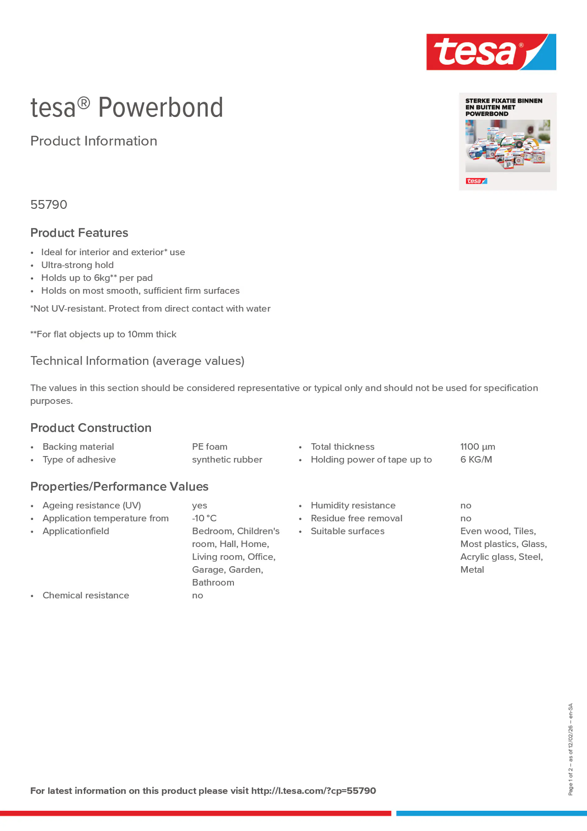 Product information_tesa® Powerbond 55790_ar-AE_en-AE