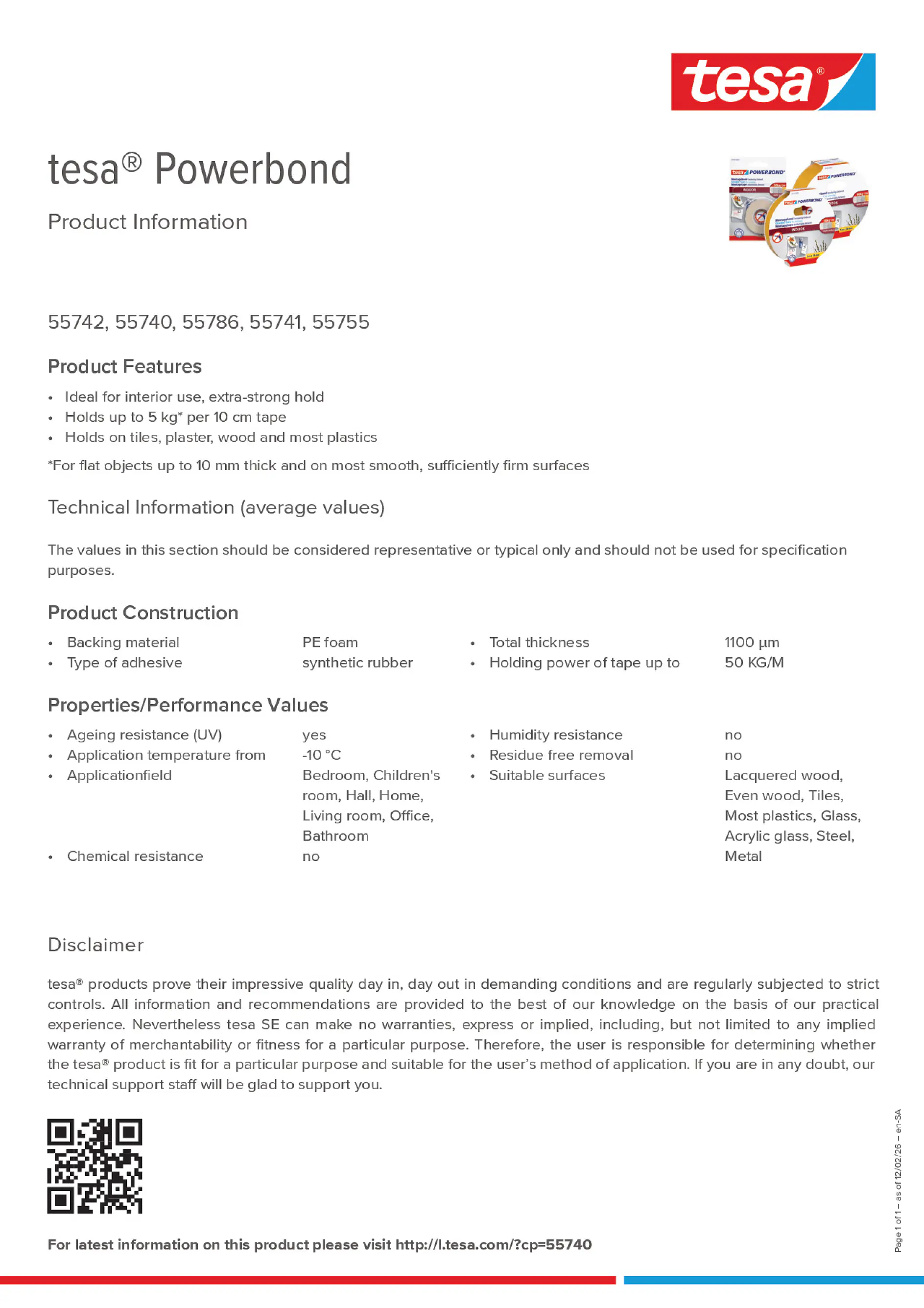 Product information_tesa® Powerbond 55740_ar-AE_en-AE