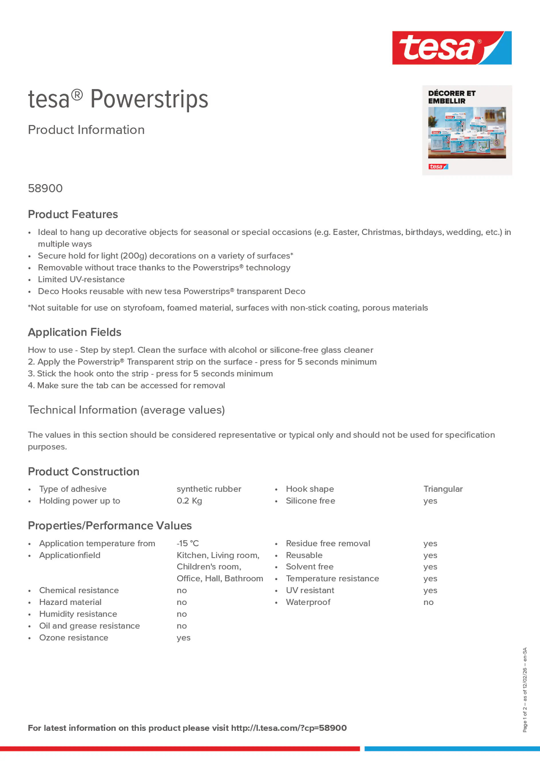 Product information_tesa® Powerstrips 58900_ar-AE_en-AE
