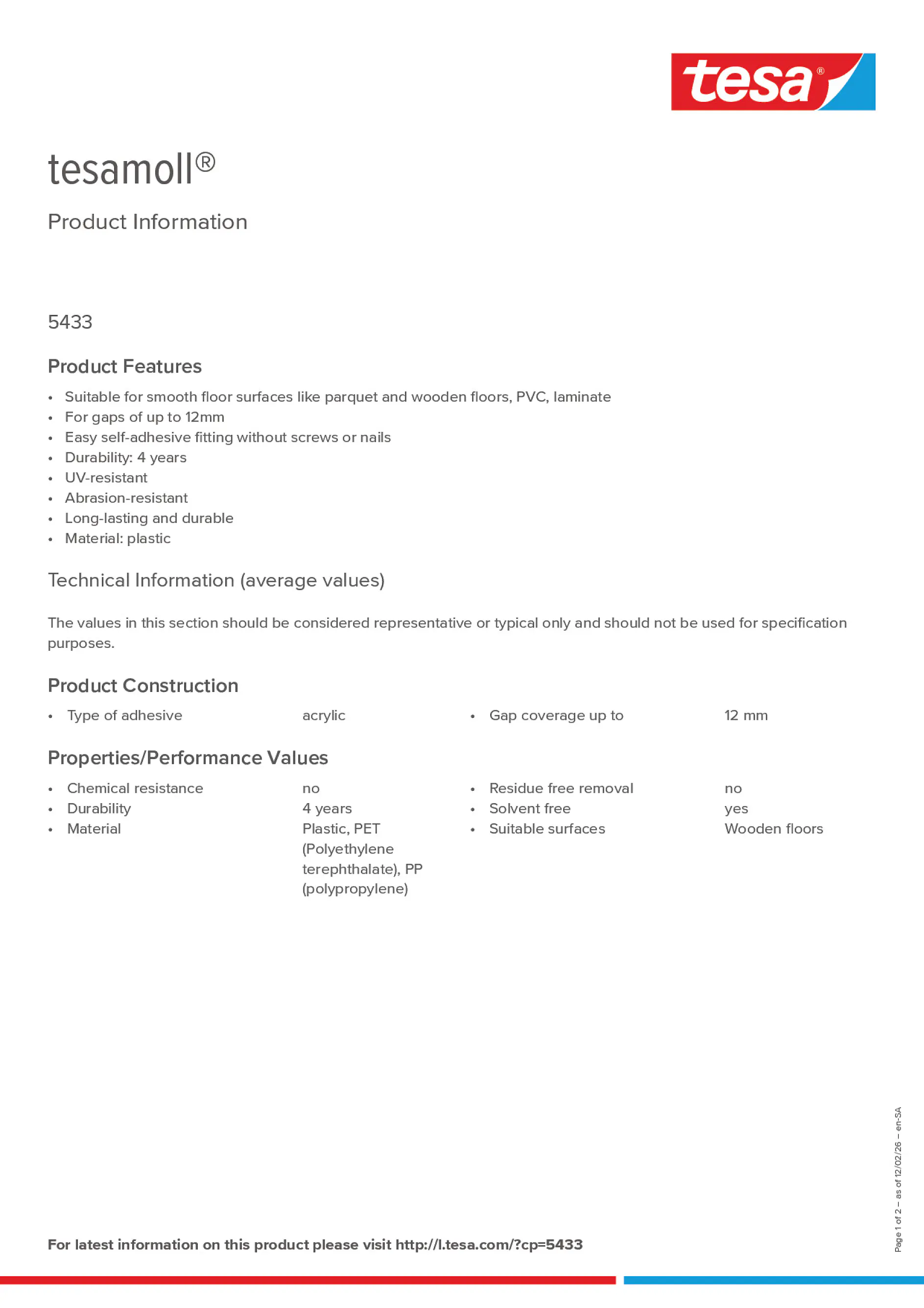 Product information_tesamoll® 05433_ar-AE_en-AE