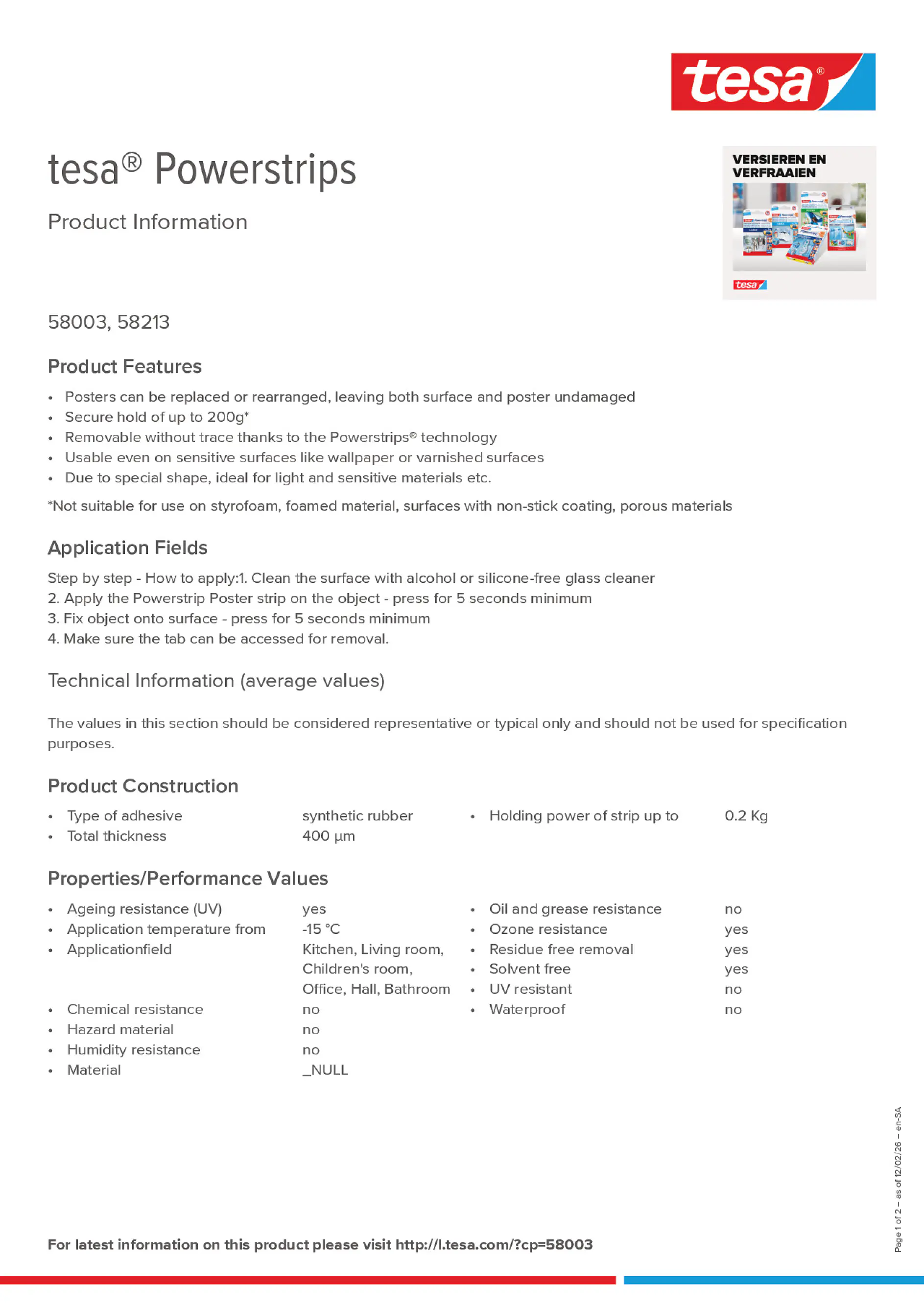 Product information_tesa® Powerstrips 58003_ar-AE_en-AE