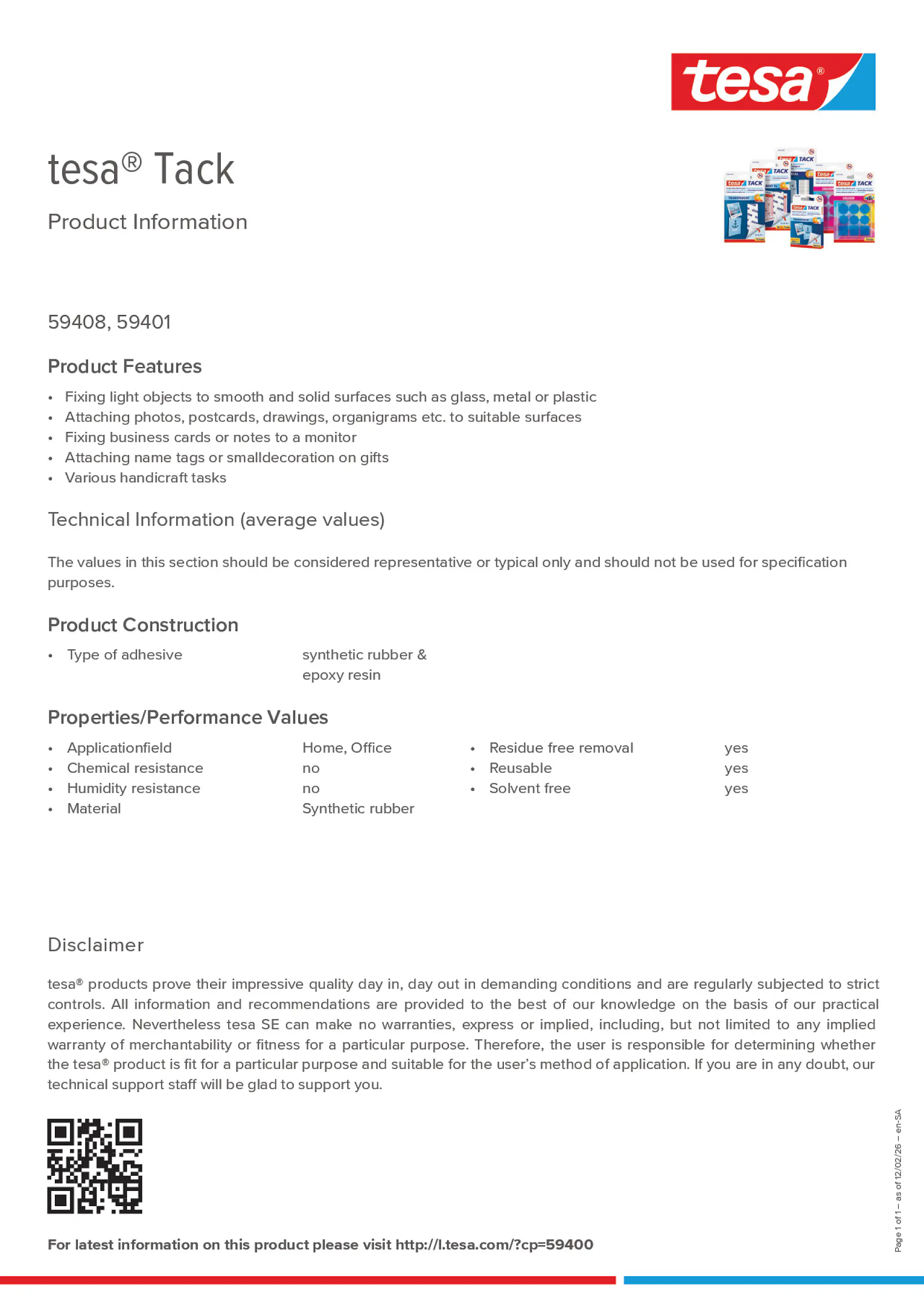 Product information_tesa® Tack 59401_ar-AE_en-AE