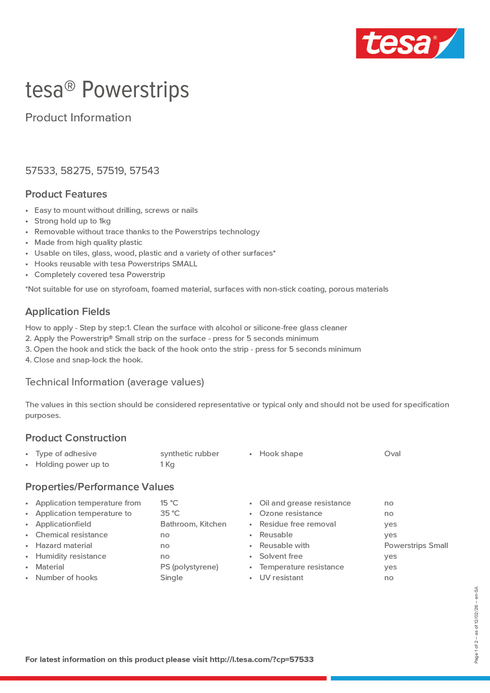 Product information_tesa® Powerstrips 57519_ar-AE_en-AE