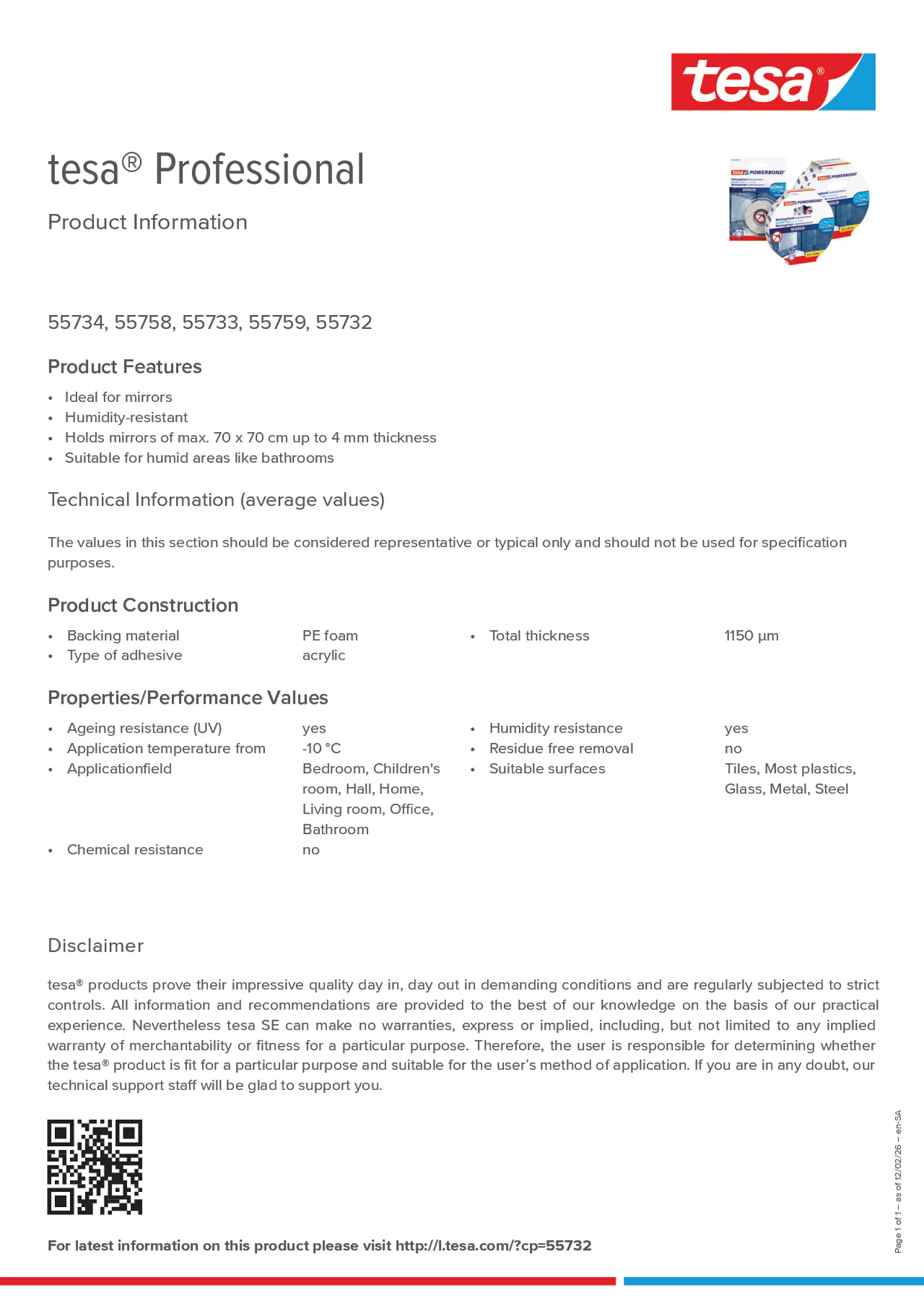 Product information_tesa® Professional 55733_ar-AE_en-AE