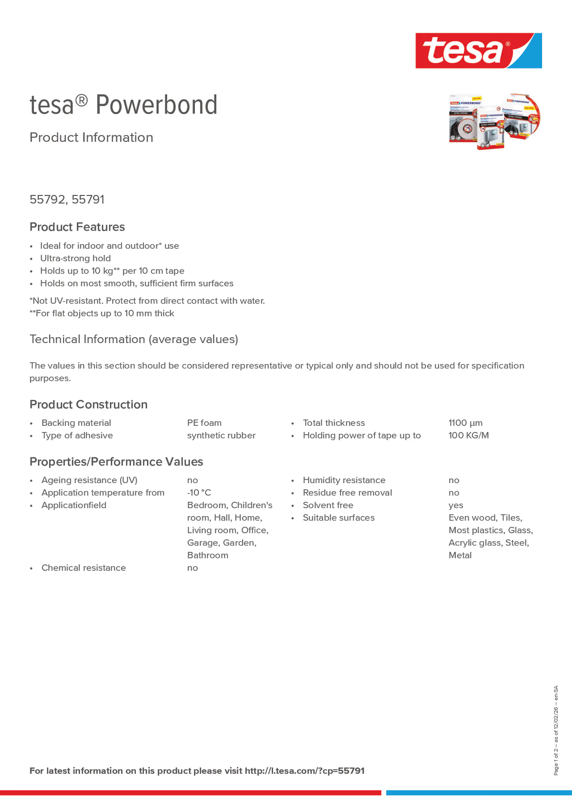 Product information_tesa® Powerbond 55791_ar-AE_en-AE