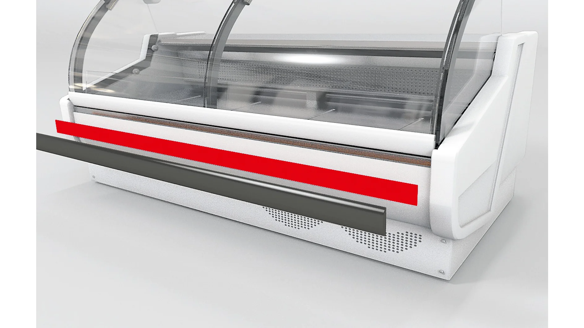 Bumper rails are mounted onto the metal housing of an appliance by using adhesive tape.