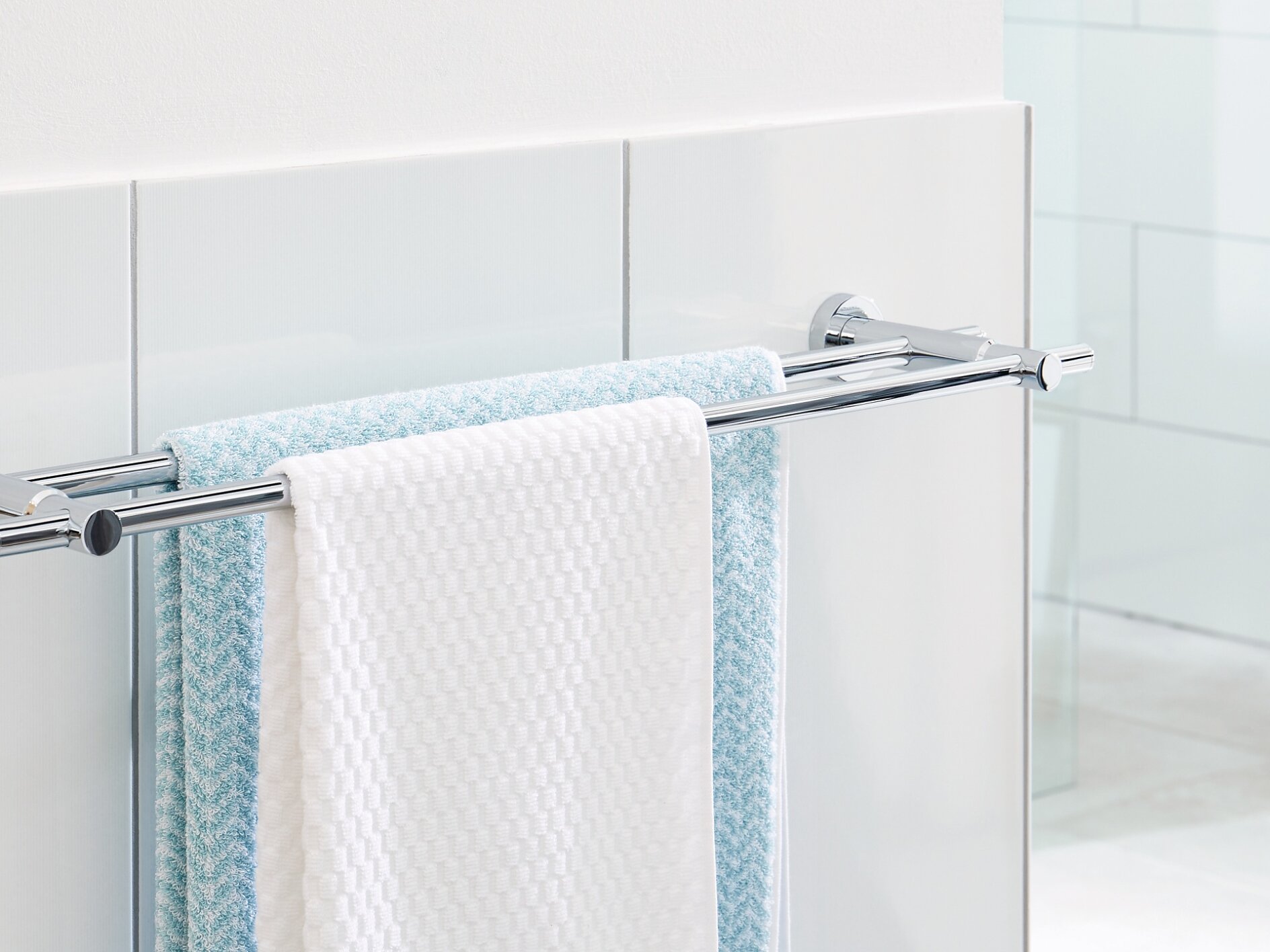 tesa Loxx shower towel bar chromed metal self adhesive tesa