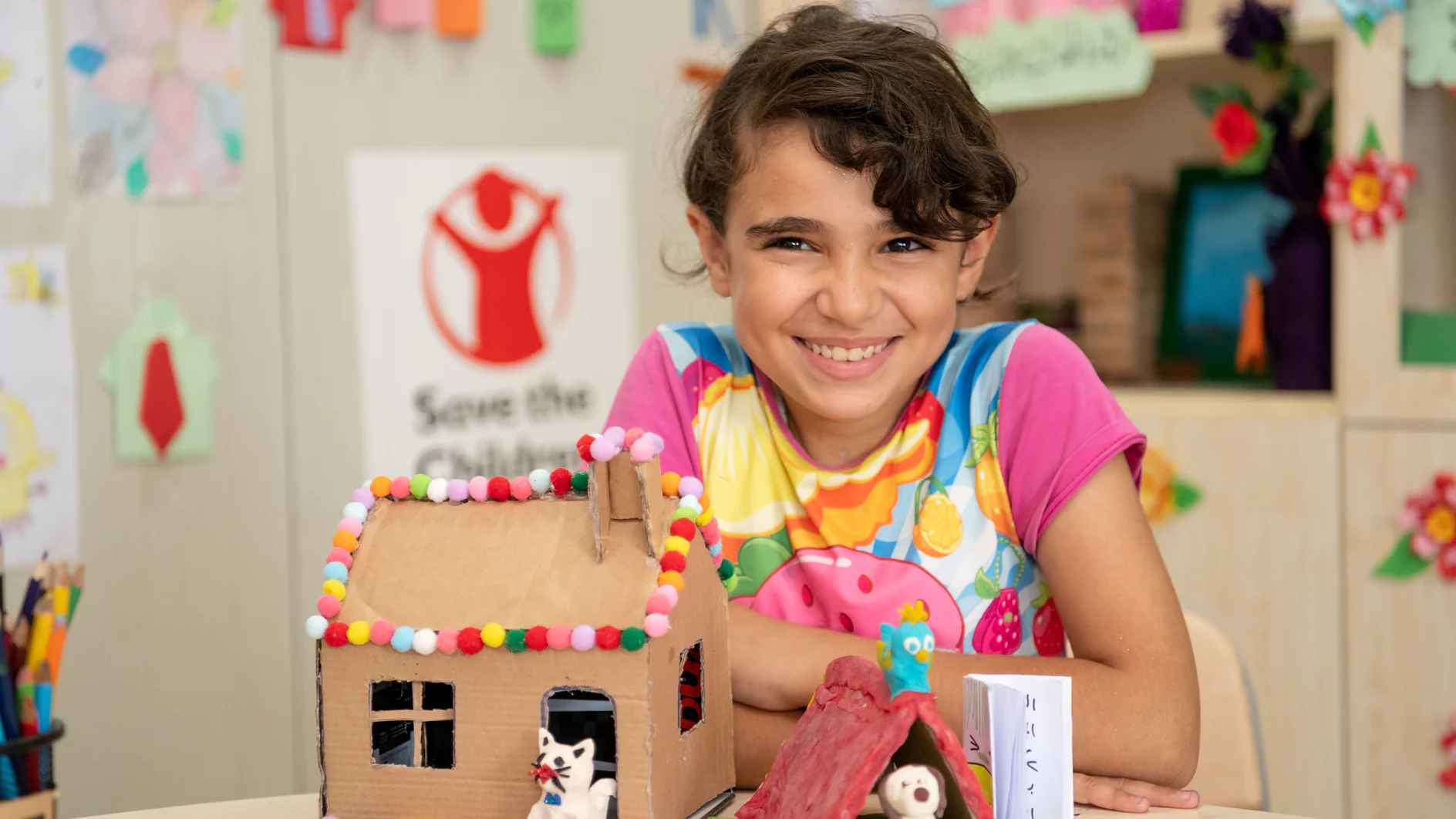 Syrian refugee child at a Save the Children education center in northern Iraq.