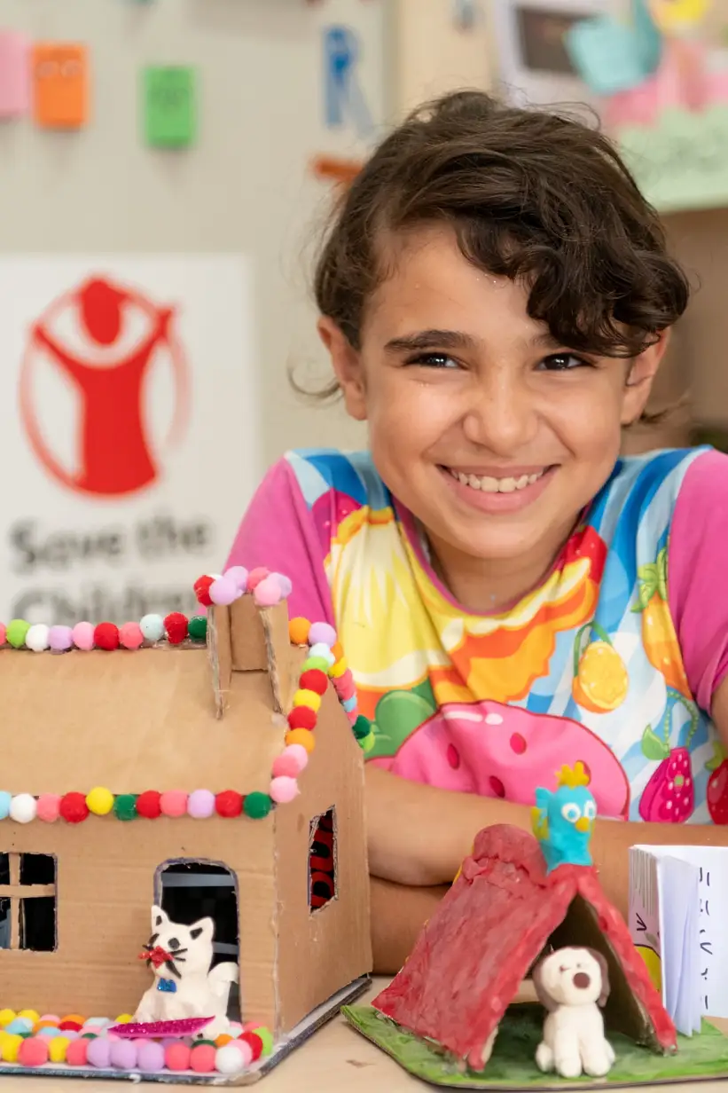 Syrian refugee child at a Save the Children education center in northern Iraq.
