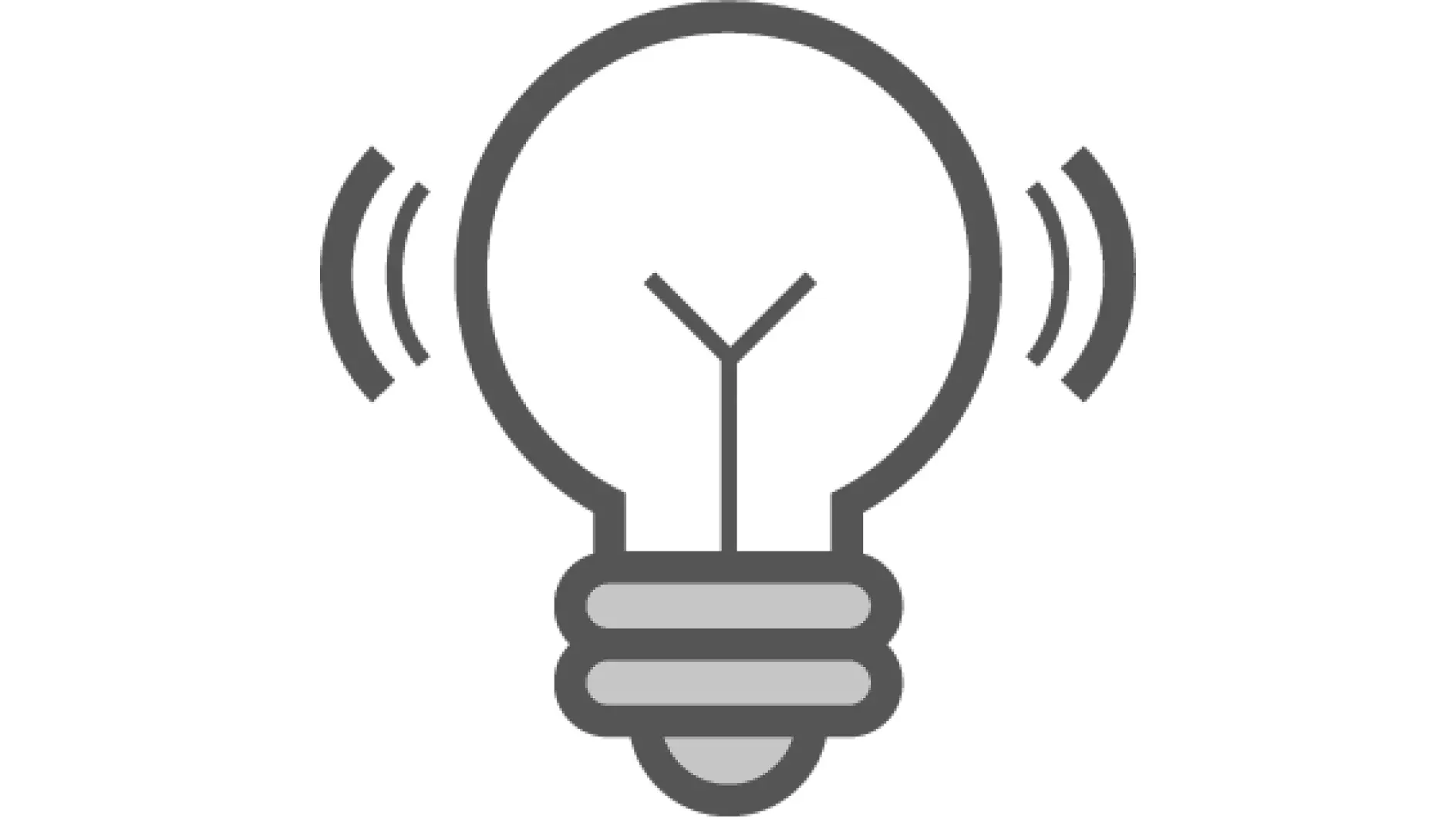 Icon of a light bulb with curved lines on either side, suggesting the concept of new ideas or innovation. The illustration is simple with a gray outline, complemented by the brand name tesa tape. (This text has been generated by AI)