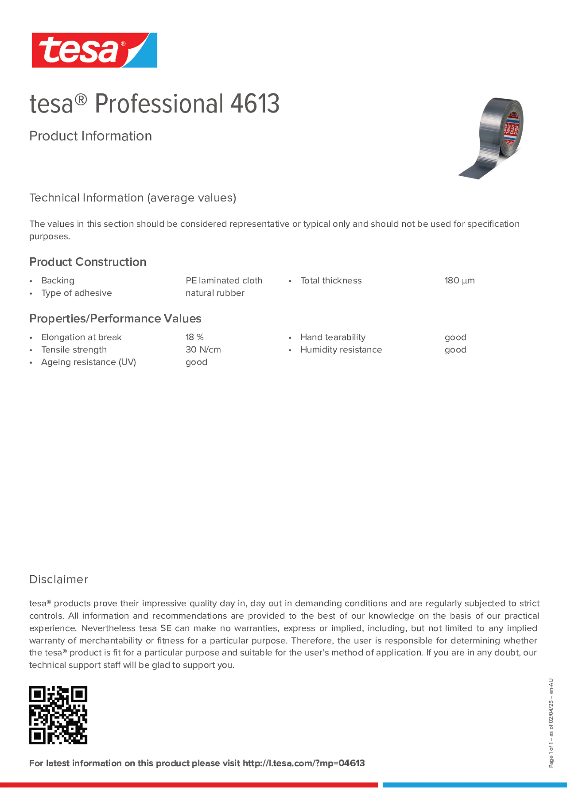 Product information_tesa® Professional 04613_en-AU