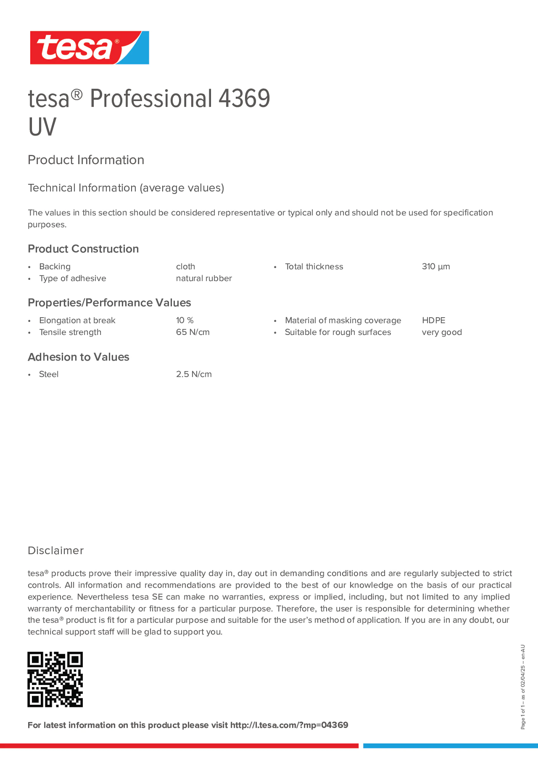 Product information_tesa® Professional 04369_en-AU