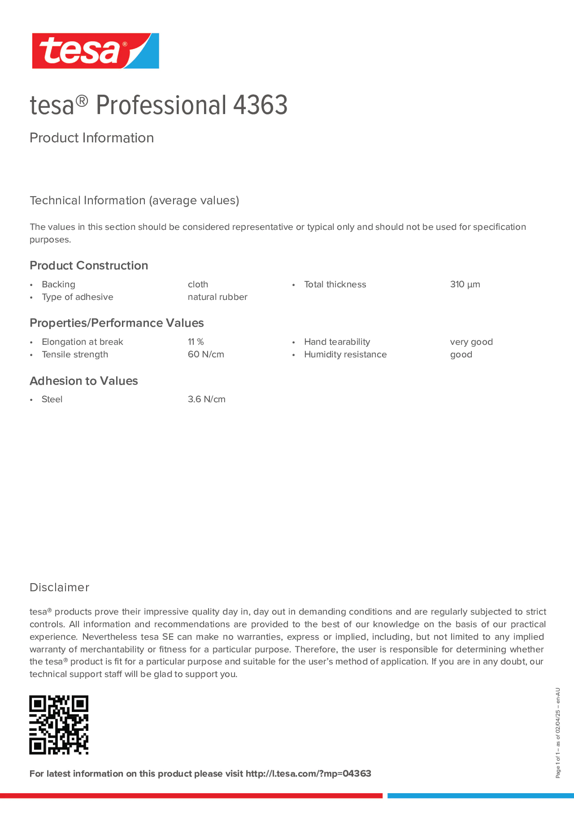 Product information_tesa® Professional 04363_en-AU