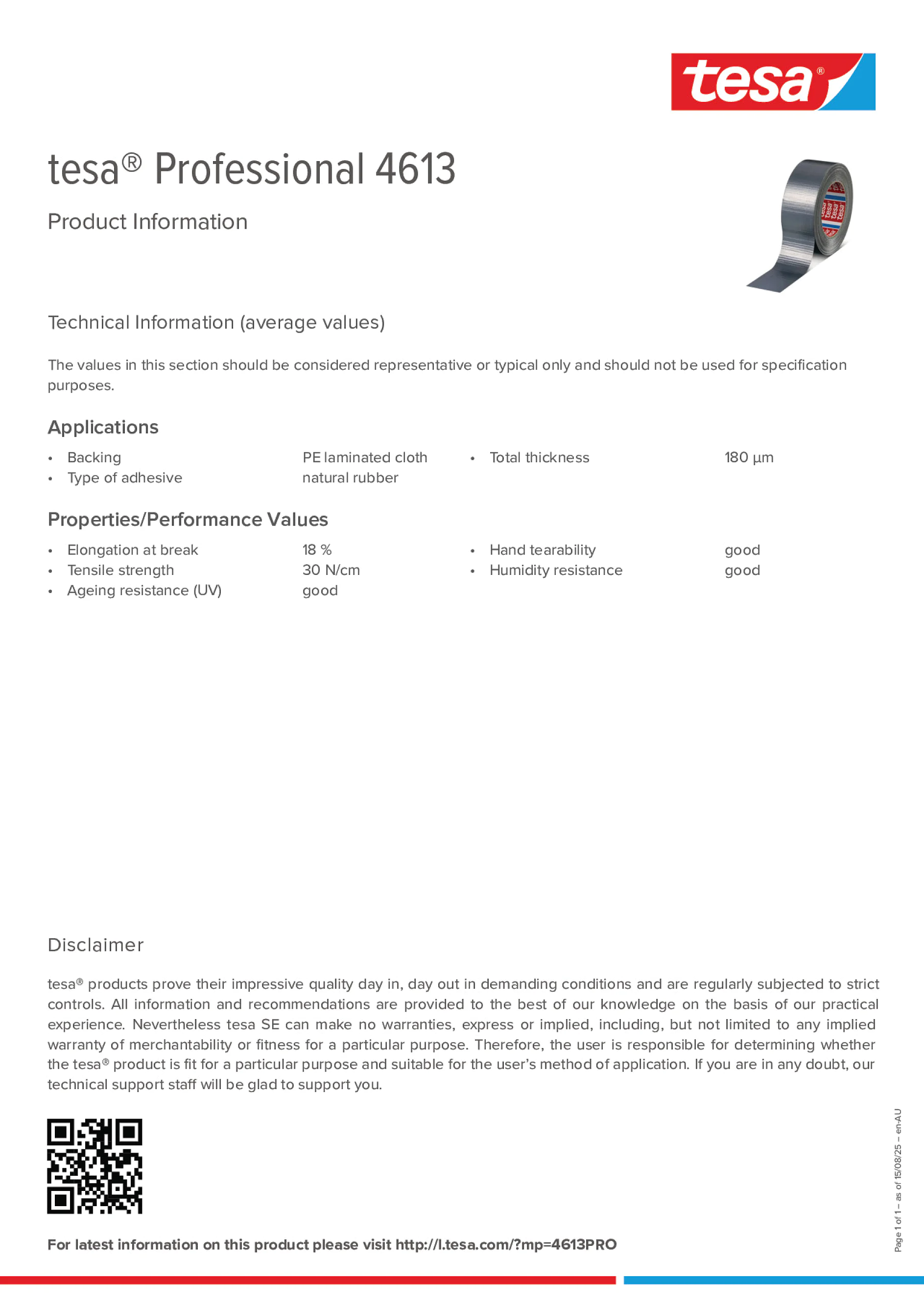 Product information_tesa® Professional 04613_en-AU
