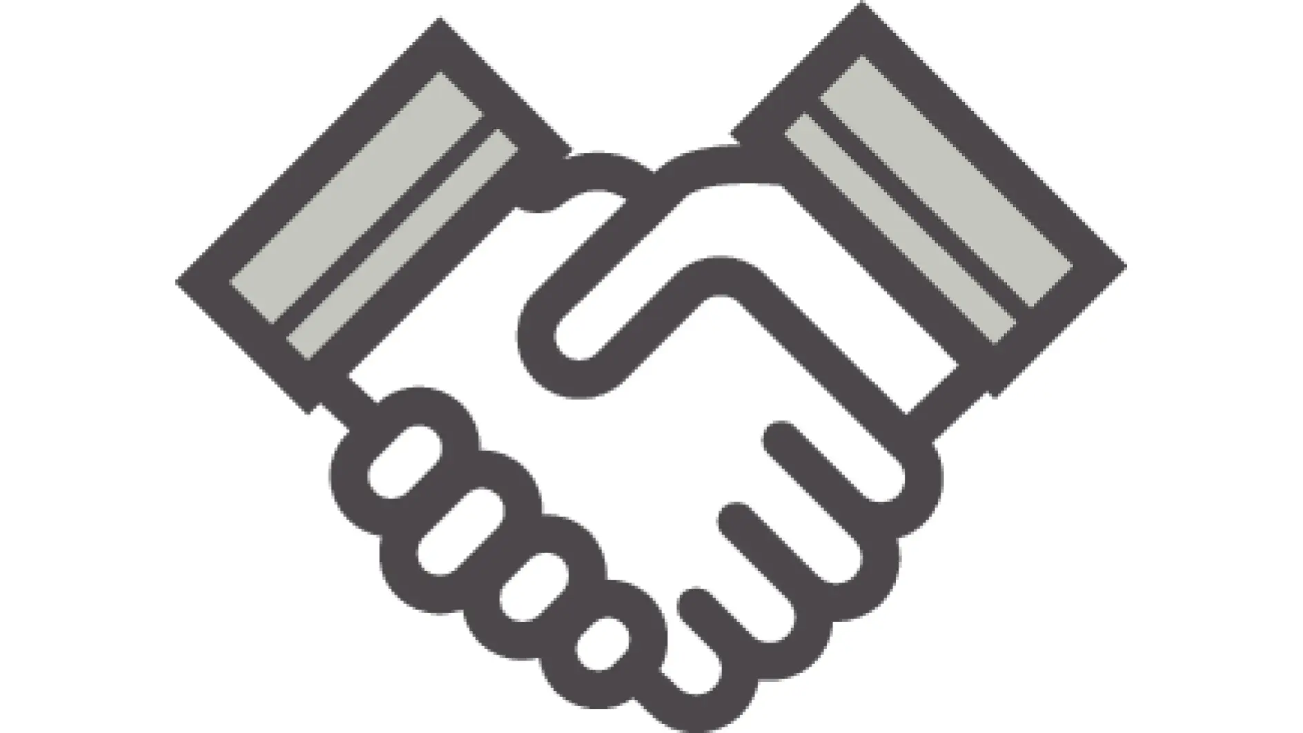 two hands shaking in a handshake with gray sleeves, symbolizing agreement or partnership (This text has been generated by AI)