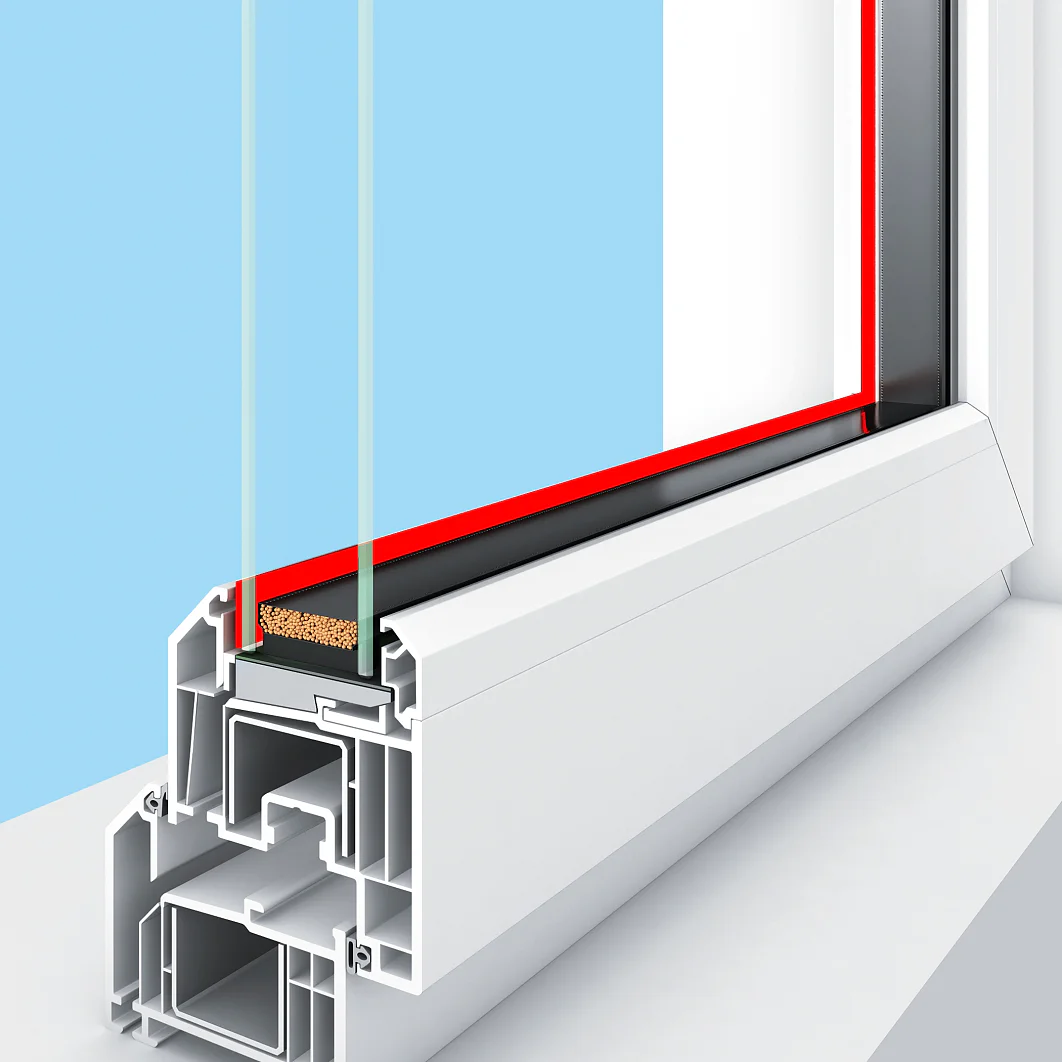 Dry glazing in PVC windows