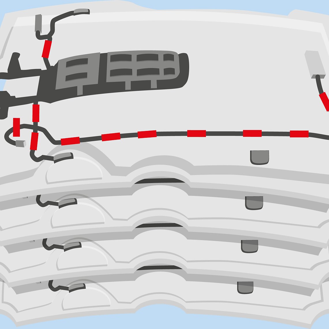 Cable Mounting Solutions for the Automotive Industry Cable mounting on headliner