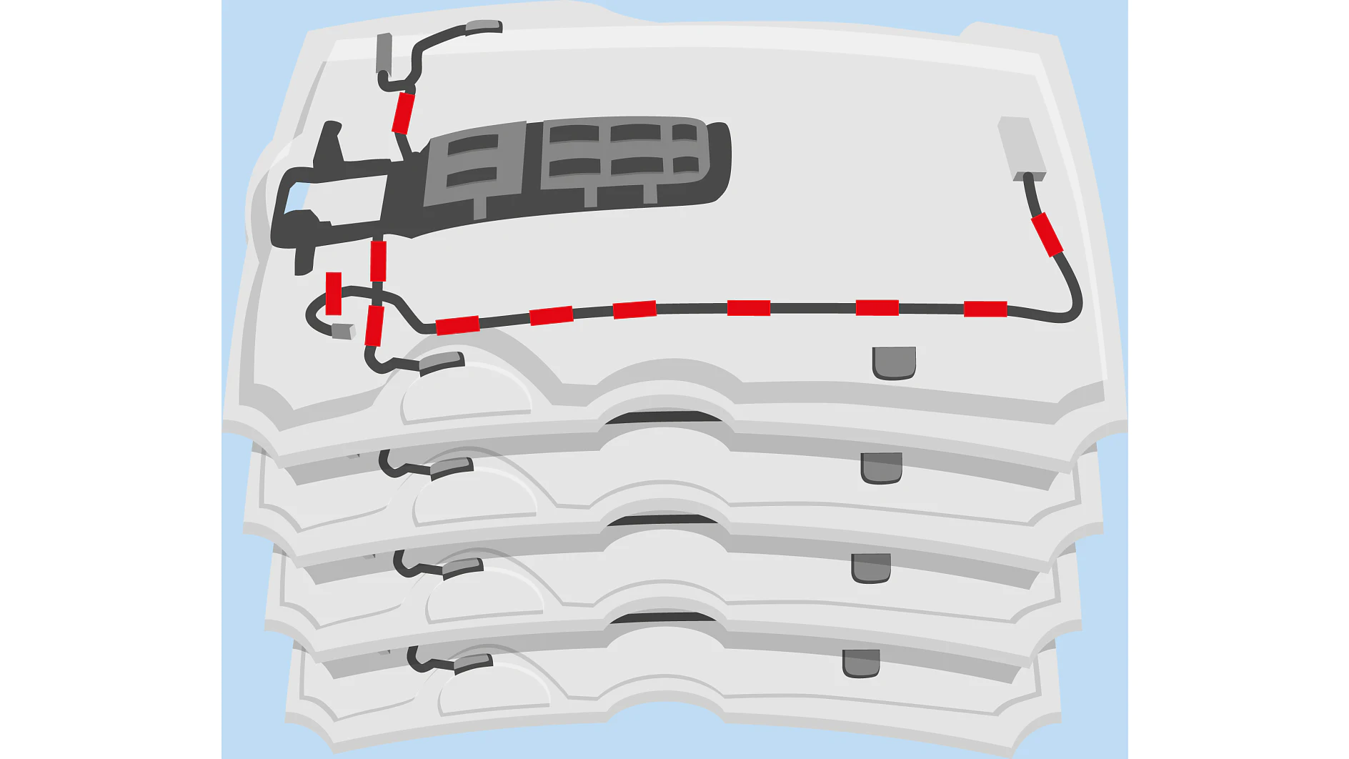 Cable mounting on headliner