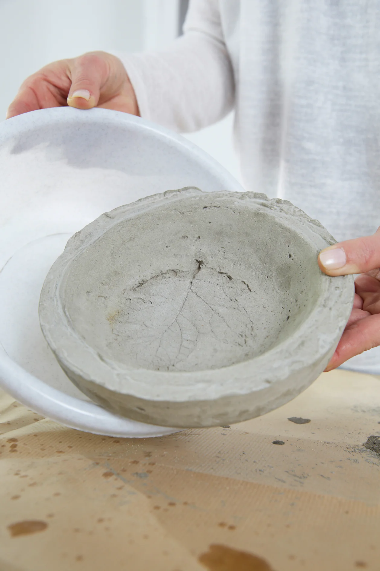 Removing the bowl from the form.