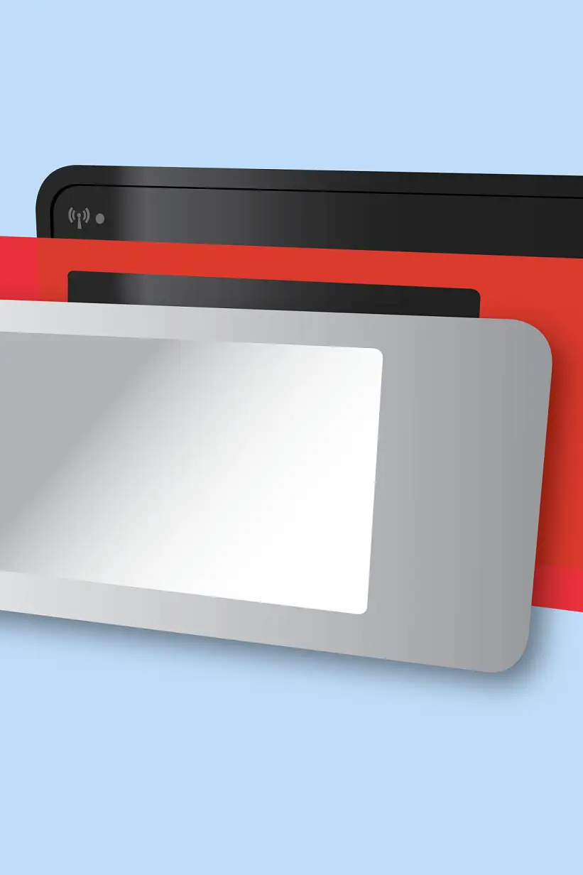 Displays are mounted onto the device with double-sided tape.