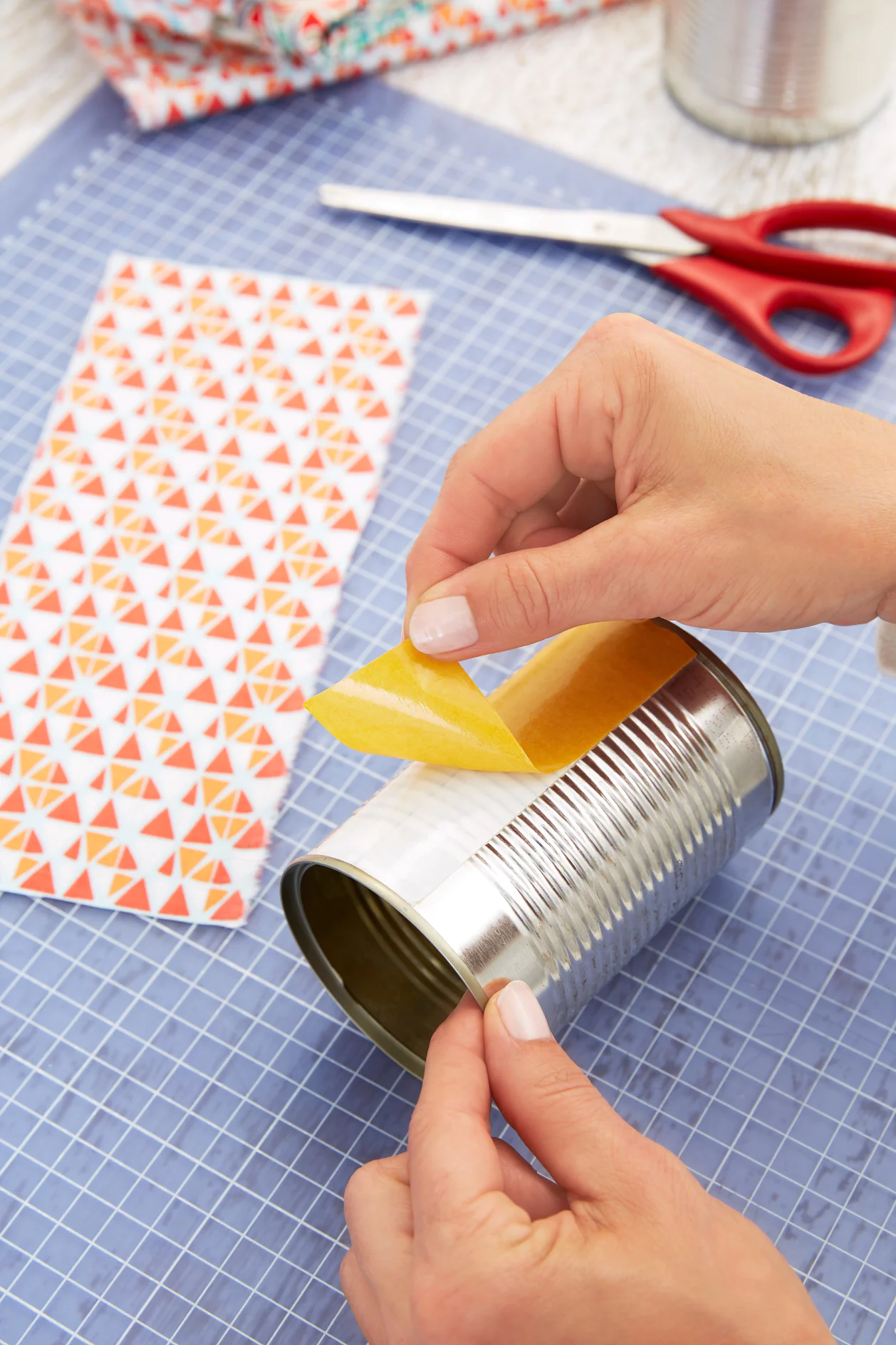 DIY Tin Vase Step 3: Remove protective film