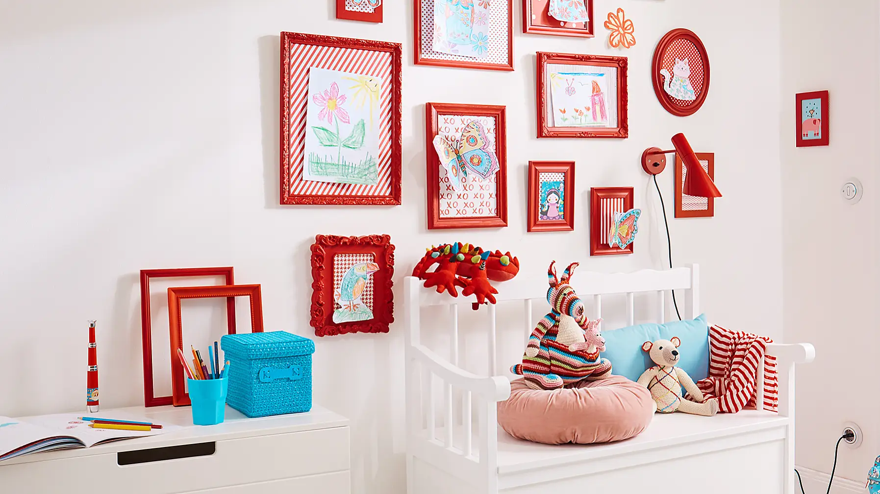 Wall Art for children using a colorful gallery