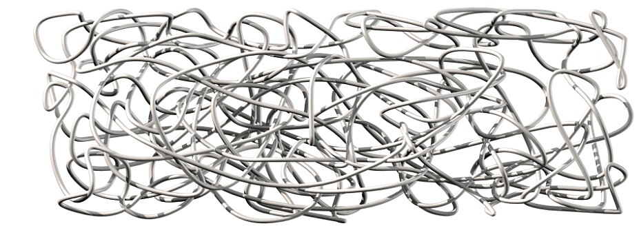Natural rubber consists of extremely long polymer chains Natural rubber consists of extremely long polymer chains that are entangled, not connected