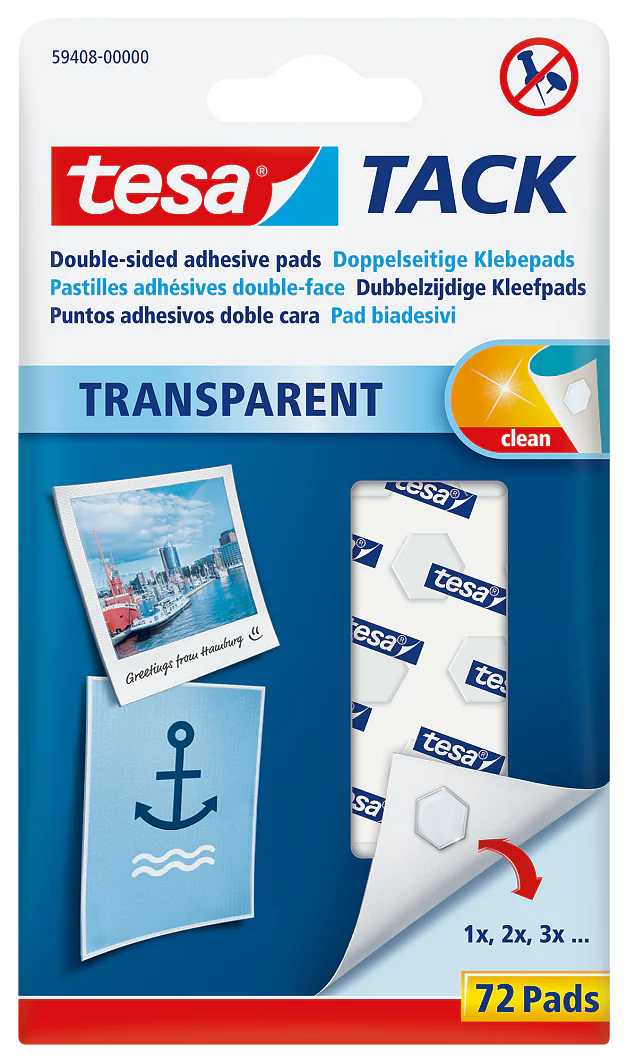 tesa TACK Transparent Adhesive Pads , 72 pads