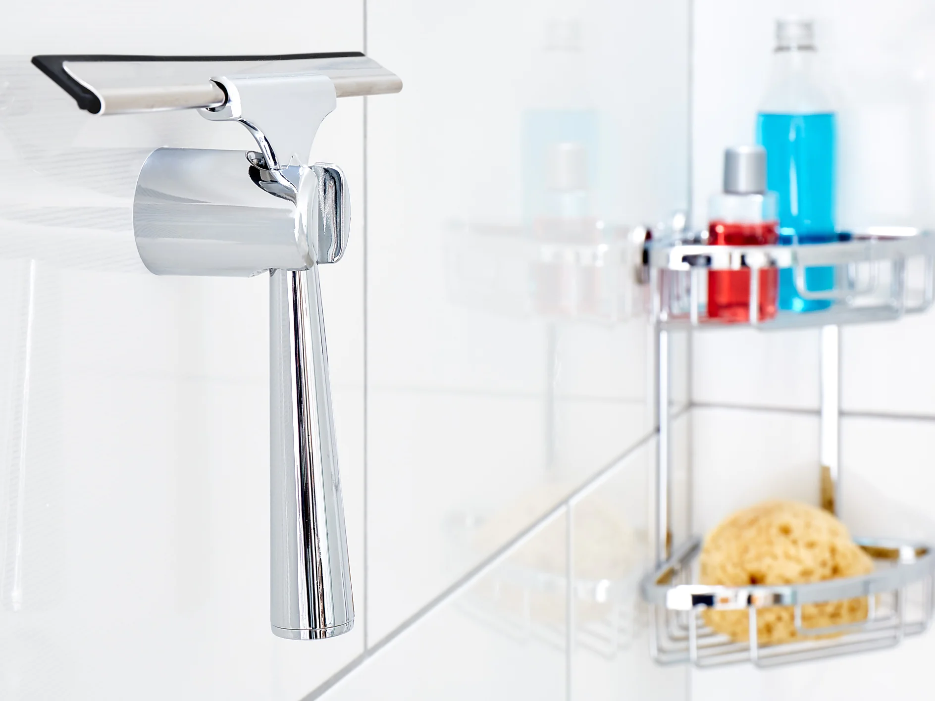 Keep your squeegee ready to use by mounting it to your bathroom wall.