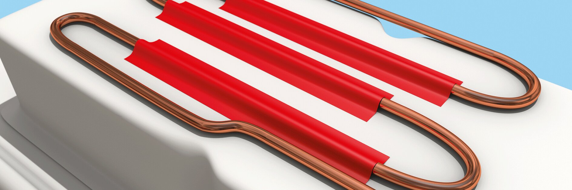 Adhering Coils to Freezer with Aluminum Tapes