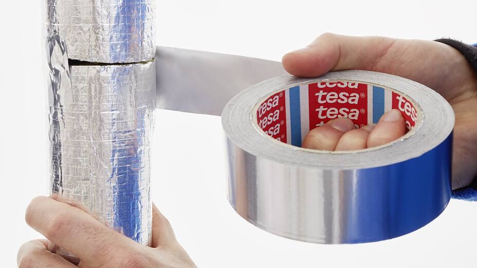 tesa Professional Aluminium Foil Tape for Repairing Ducts and Gutters 50m x 75mm 