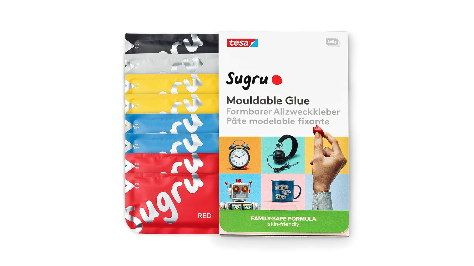 Sugru Moldable Glue - Family-Safe - All-Purpose Adhesive, Suitable