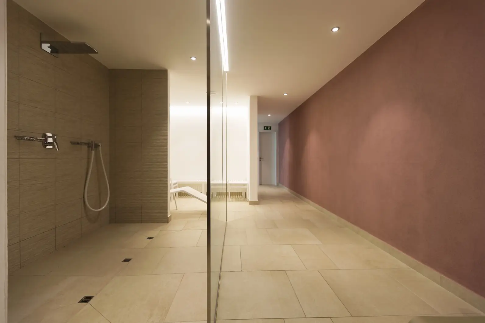 Spa shower in a private residence. Nobody inside