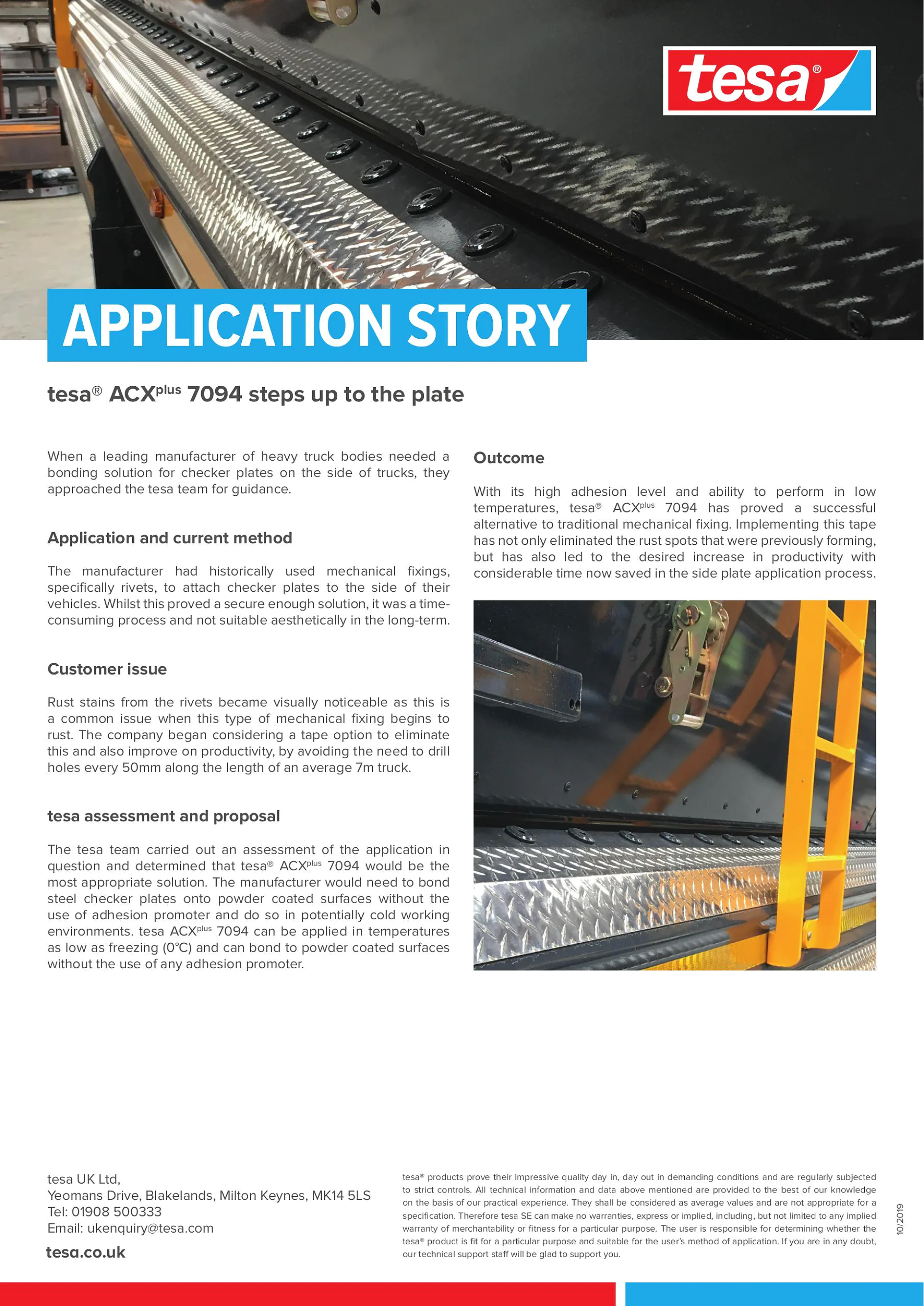 Application Story - Bonding Checker Plates