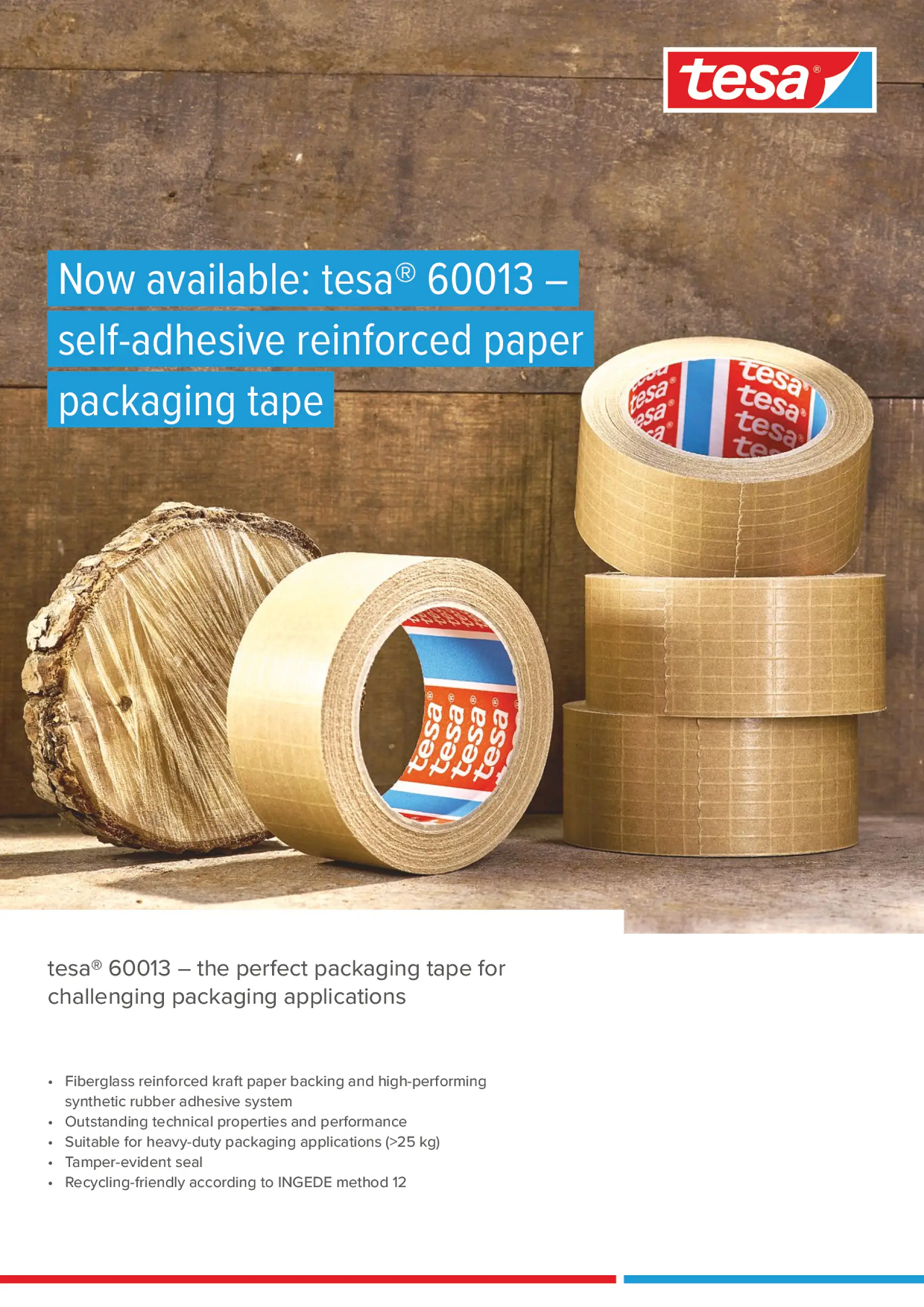 tesa® 60013 Reinforced Paper Packaging Tape Flyer