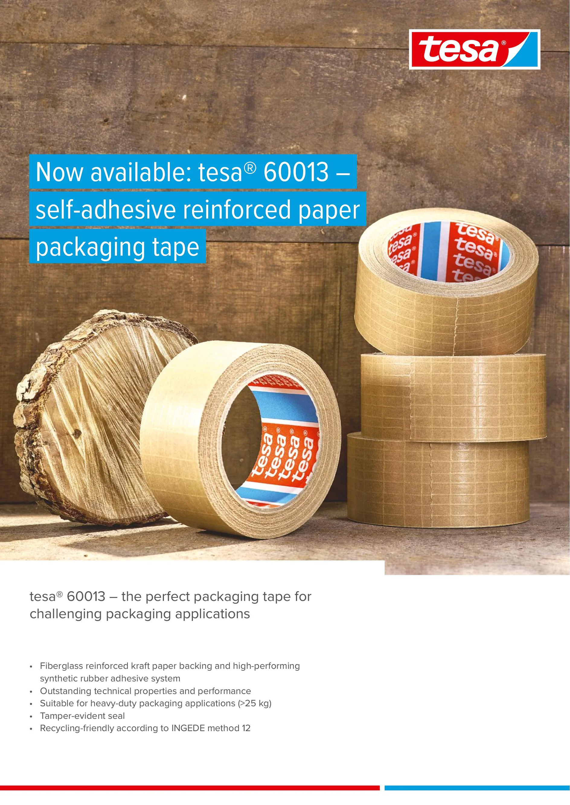 tesa® 60013 Reinforced Paper Packaging Tape Flyer