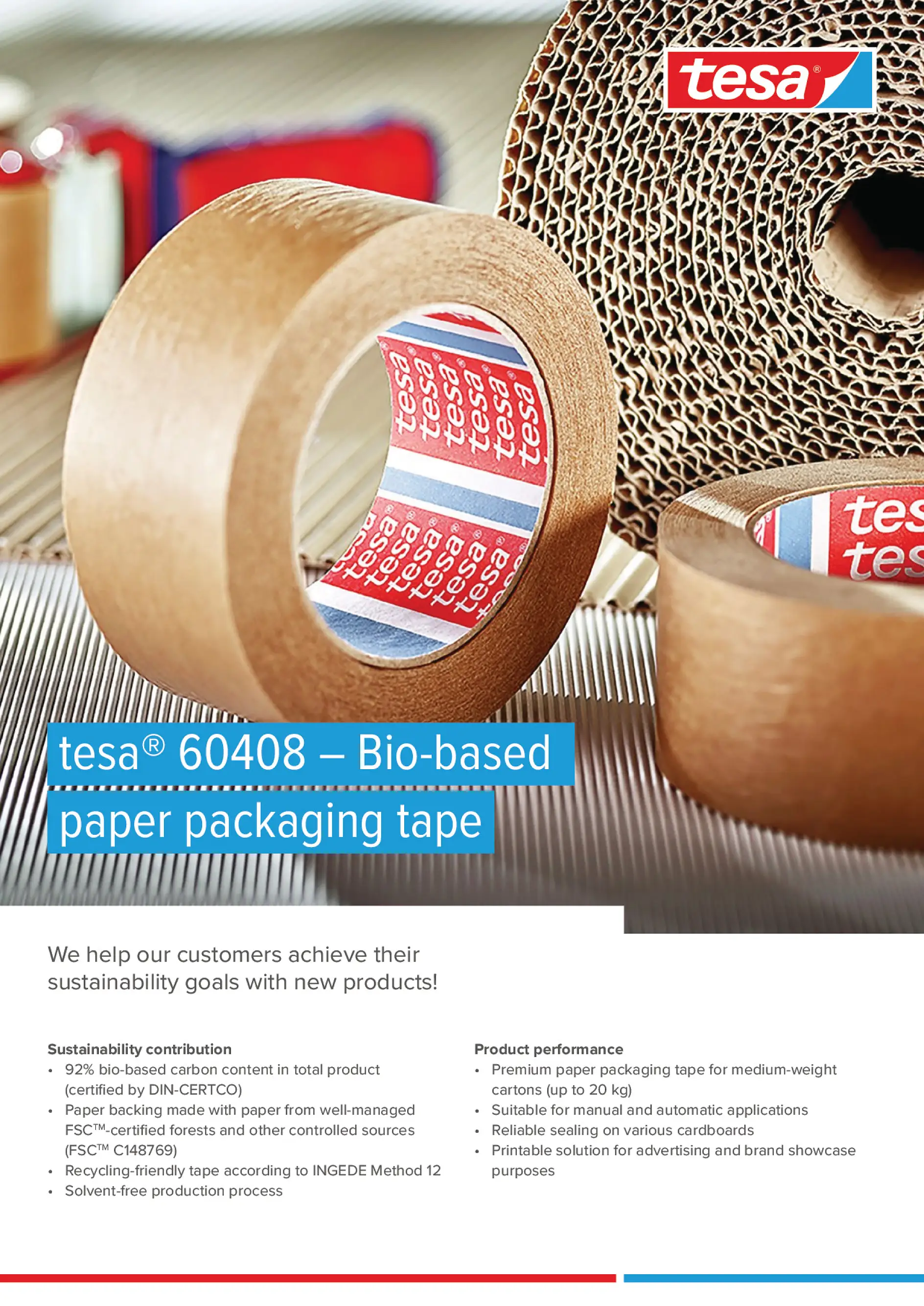 tesa® 60408 Bio-Based Paper Tape Flyer