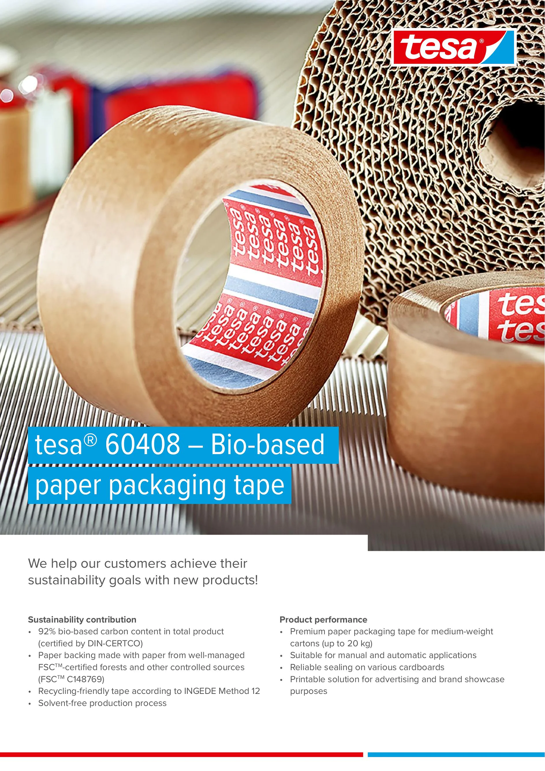 tesa® 60408 Bio-Based Paper Tape Flyer