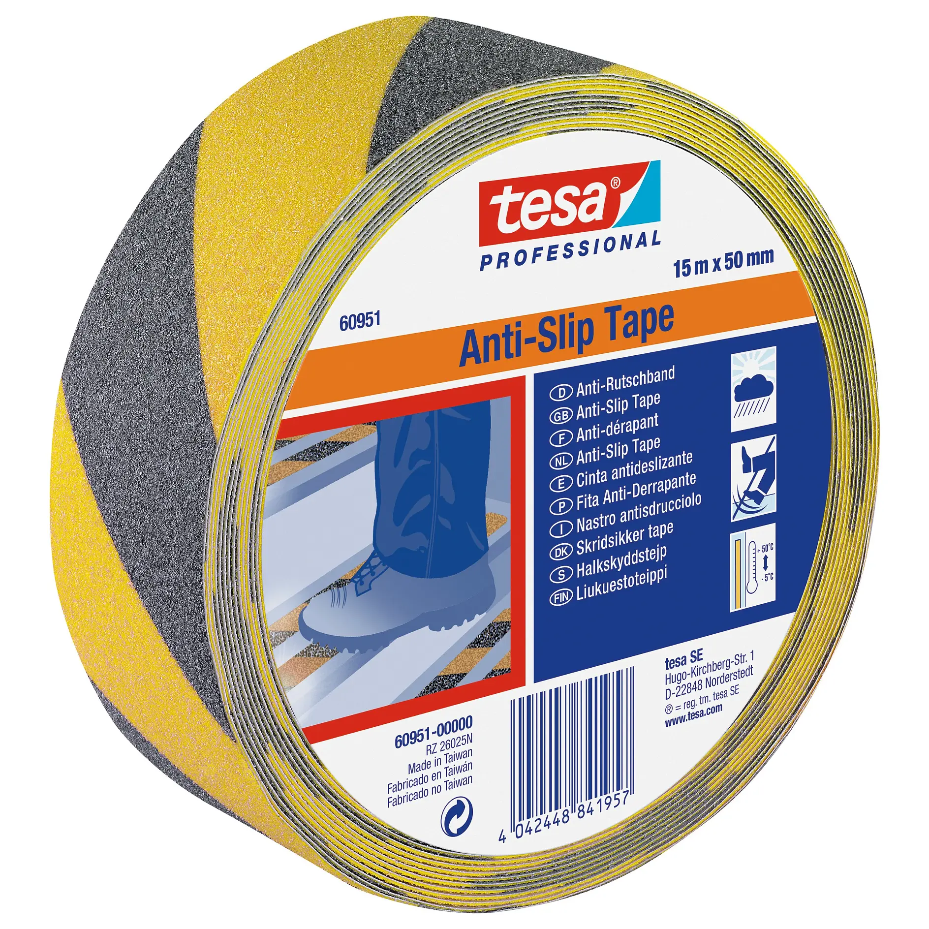 [en-en] tesa Professional Anti-slip tape black/yellow