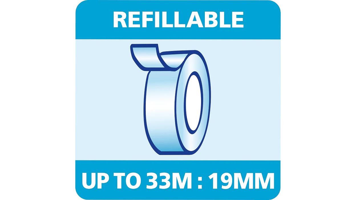 [en-en] REFILLABLE UP TP 33M X 19MM