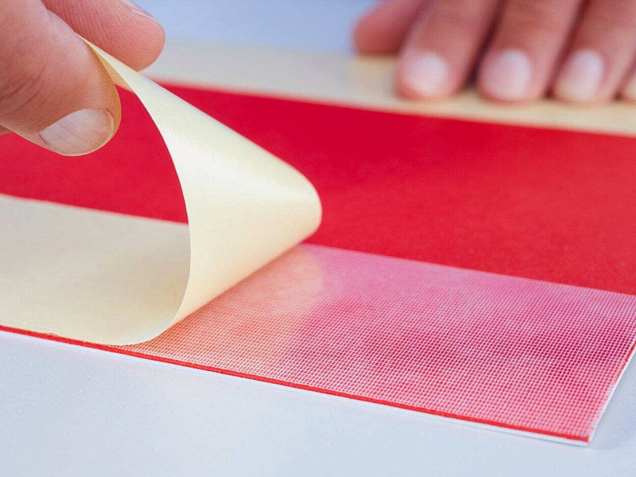 tesa 4939 double sided removable PET cloth tape step2of4