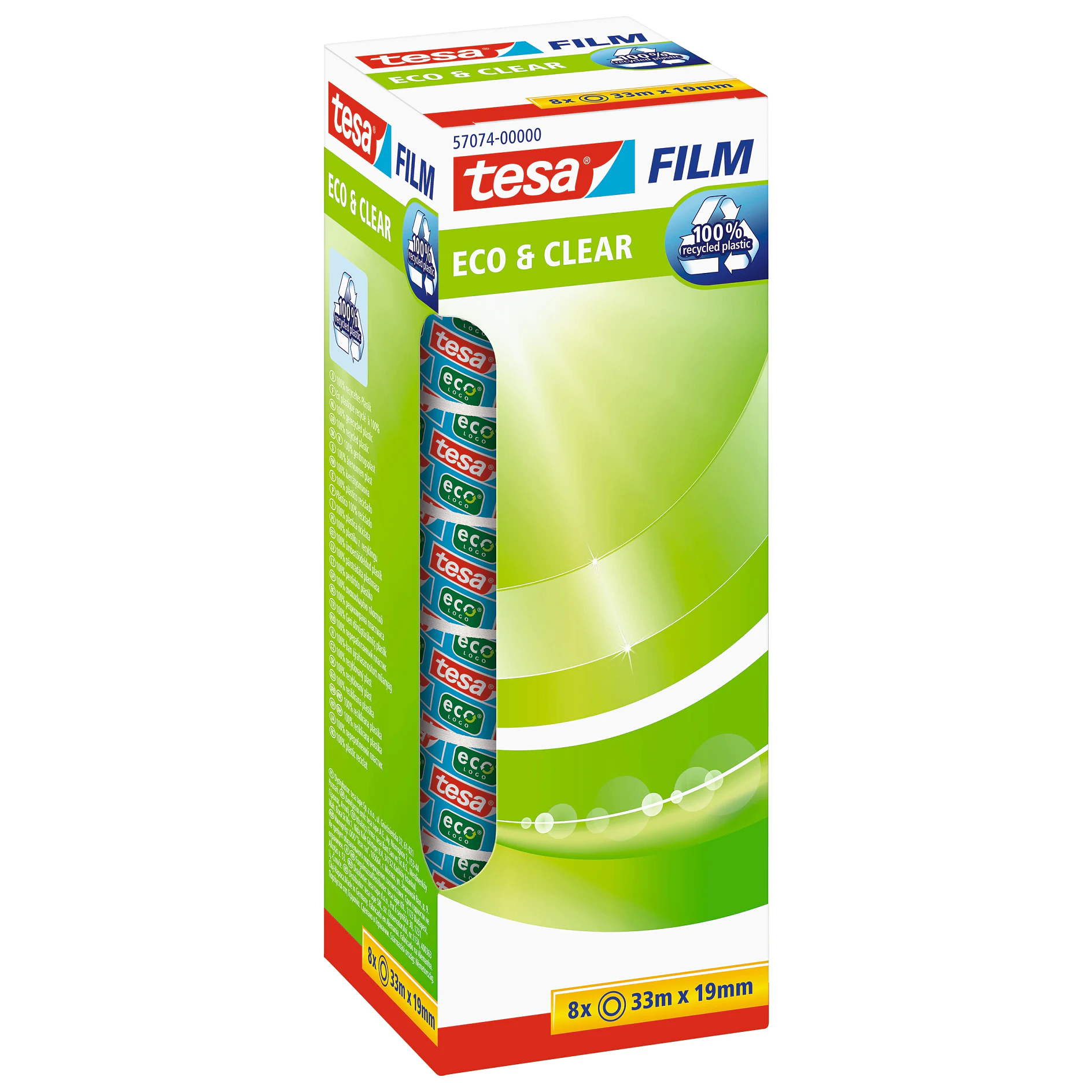 [en-en] 8 x tesafilm Eco&amp;Clear 33m x 19mm, Tower