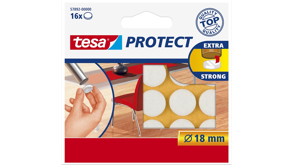 [en-en] tesa Protect felts,white,round,18mmØ