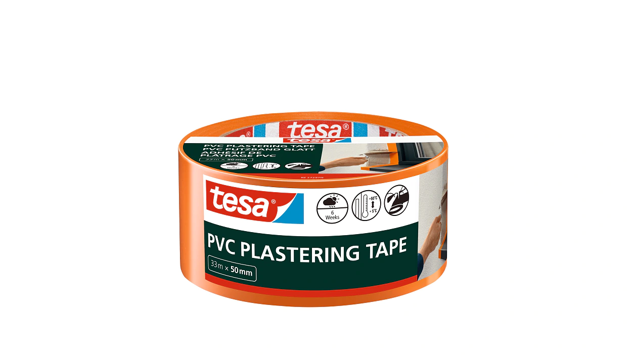 [en-en] tesa Professional&nbsp;Plastering Tape, PVC orange, 33m x 50mm (Consumer)