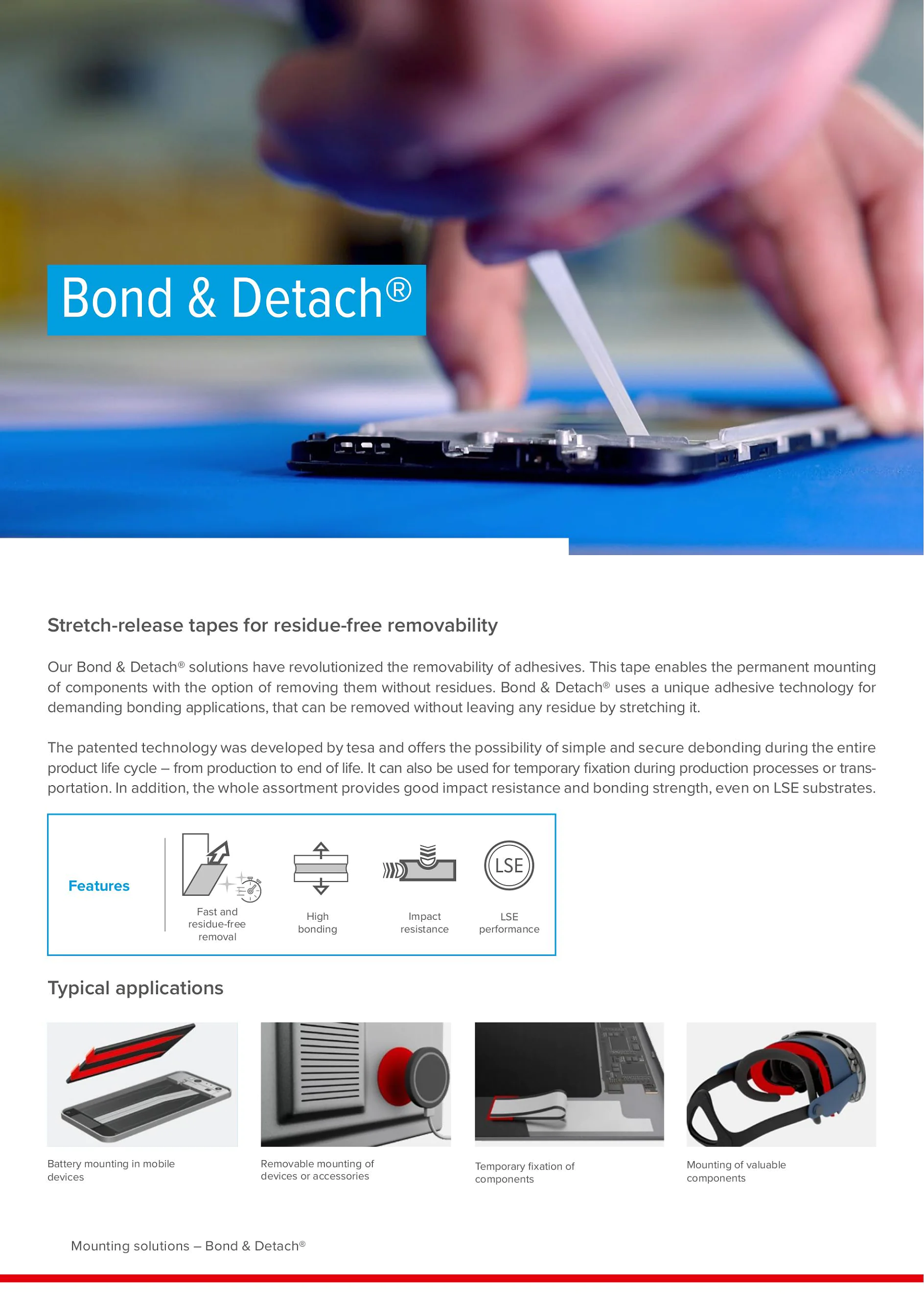 tesa Bond & Detach® solutions
