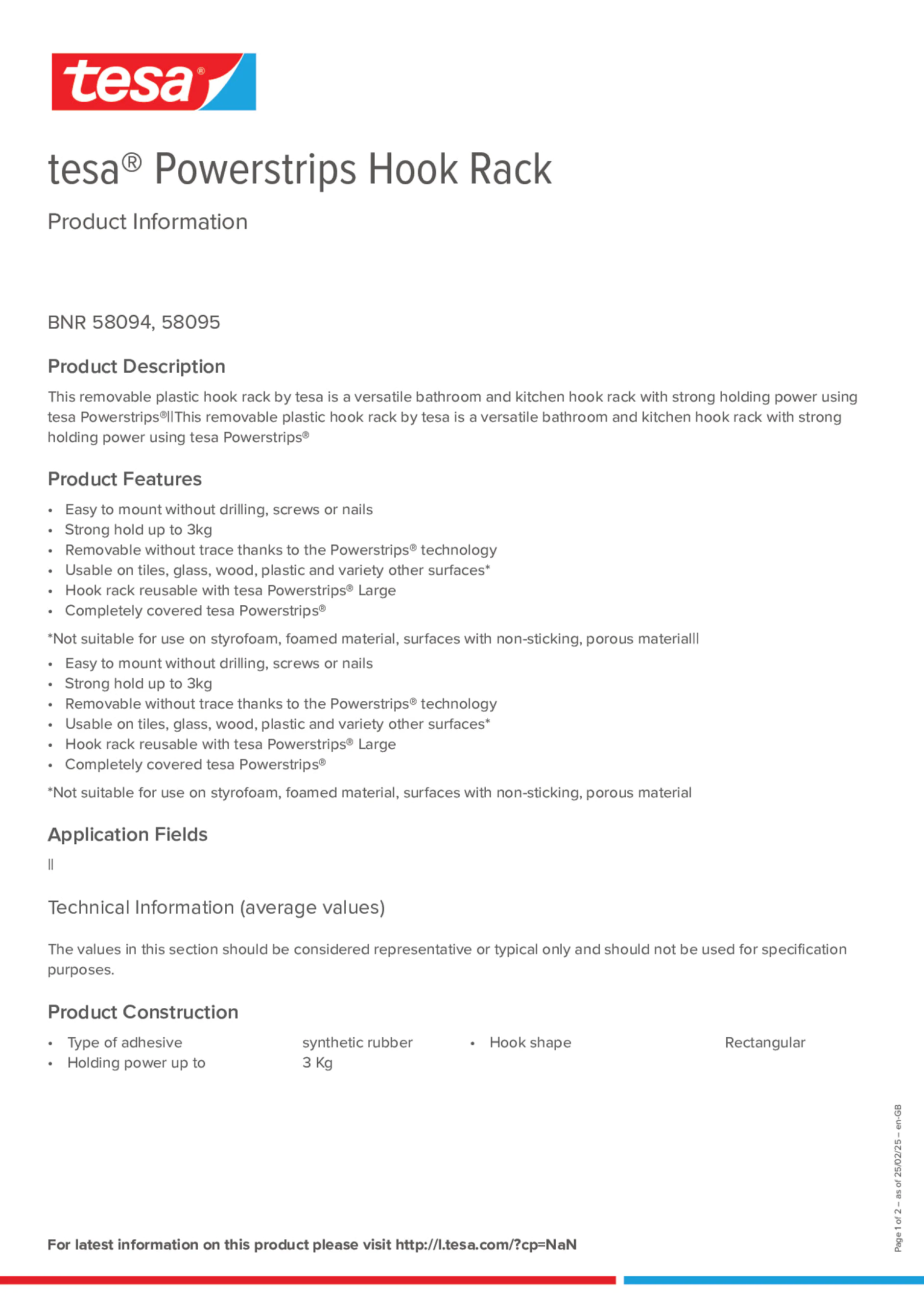 Product information_tesa® Powerstrips 58095_en-GB